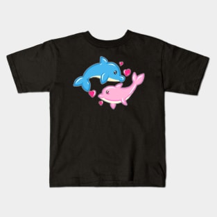 cute dolphin design whale fish animal welfare dolphin Kids T-Shirt